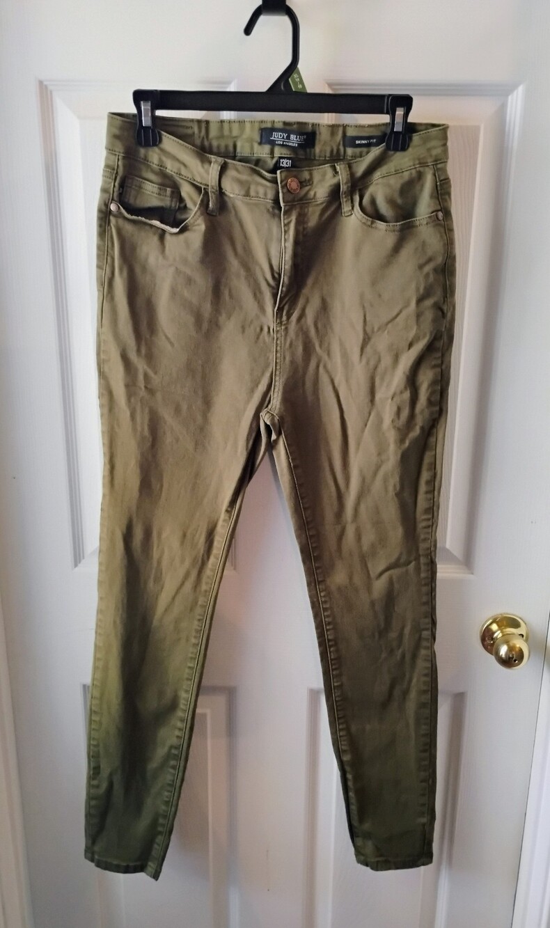 Judy Blue Olive-Green High Rise Skinny Jeans